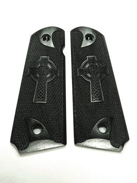 --Ebony Celtic Cross 1911 Grips (Full Size)