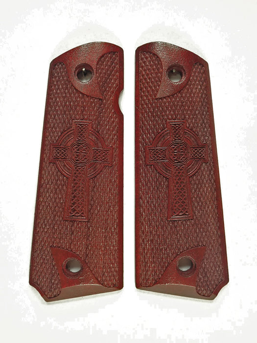 Rosewood Celtic Cross #1 1911 Grips (Full Size) X