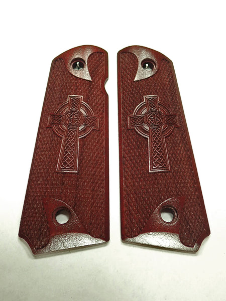 --Rosewood Celtic Cross 1911 Grips (Full Size)
