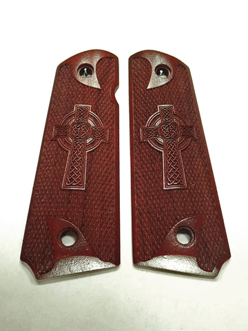 Rosewood Celtic Cross #1 1911 Grips (Full Size) X