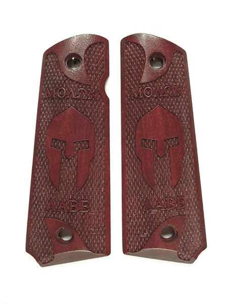--Rosewood Molon Labe Spartan 1911 Grips (Full Size)