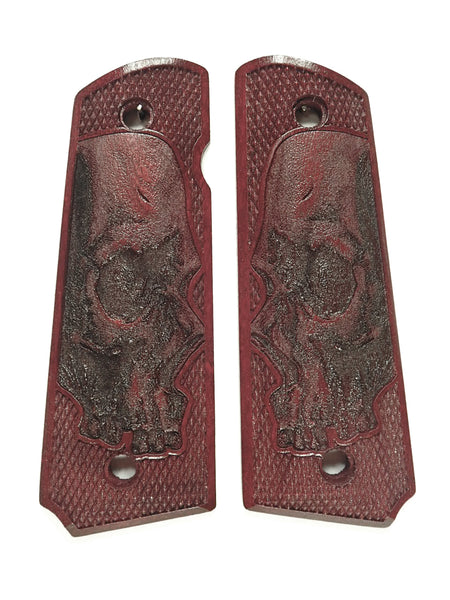 Rosewood Skull 1911 Grips (Full Size) X
