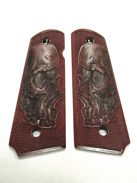 Rosewood Skull 1911 Grips (Full Size) X