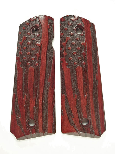 Rosewood American Flag 1911 Grips (Full Size)