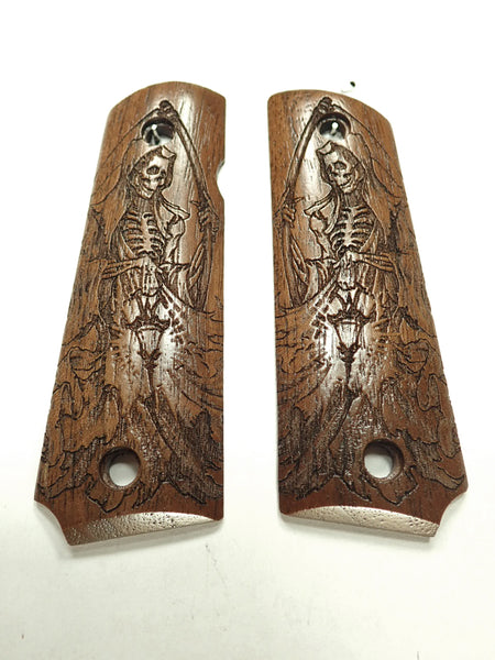 Walnut Grim Reaper Grips Compatible/Replacement for Browning 1911-22 1911-380 Grips