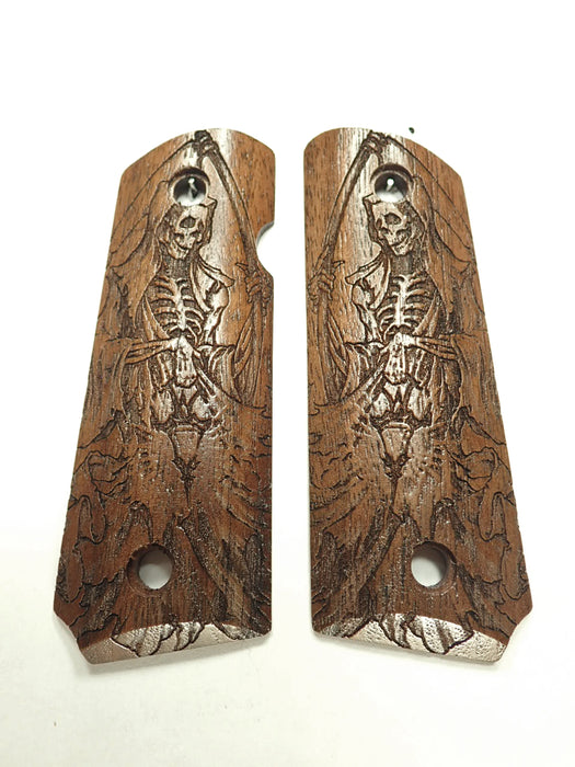 Walnut Grim Reaper 1911 Grips (Compact) X