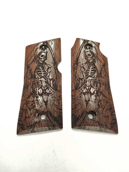 Walnut Grim Reaper Colt Mustang Pocketlite Grips X