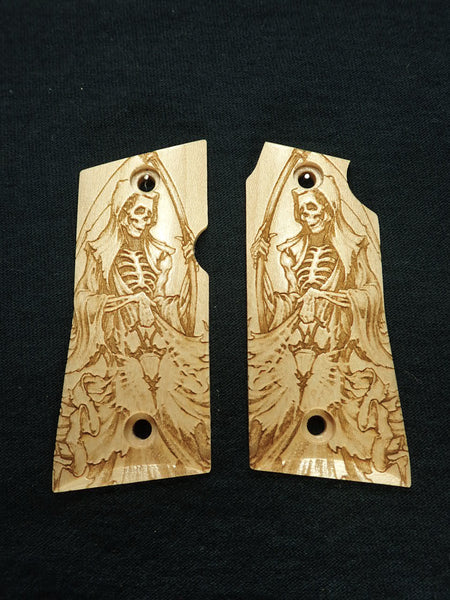 Maple Grim Reaper Colt Mustang Pocketlite Grips X