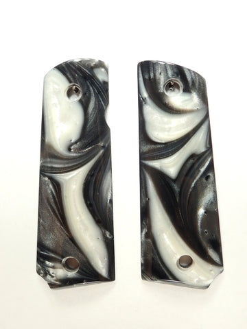 Silver & White Pearl Grips Compatible/Replacement for Browning 1911-22 1911-380 Grips