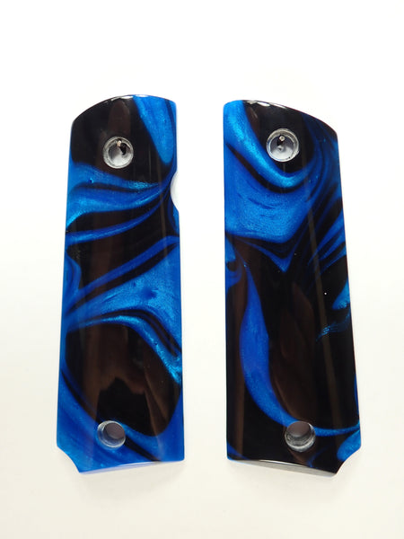Black & Blue Pearl Grips Compatible/Replacement for Browning 1911-22 1911-380 Grips