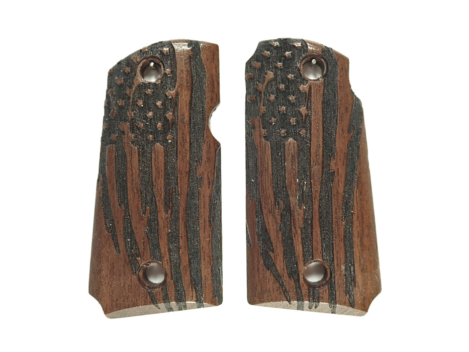 Walnut American Flag Kimber Micro 9 Grips