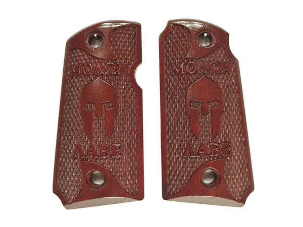 Rosewood Molon Labe Spartan #1 Kimber Micro 9 Grips