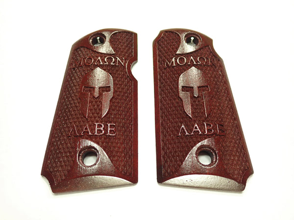 Rosewood Molon Labe Spartan #1 Kimber Micro 9 Grips