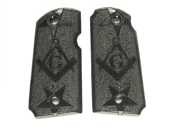 --Ebony Masonic Kimber Micro 9 Grips