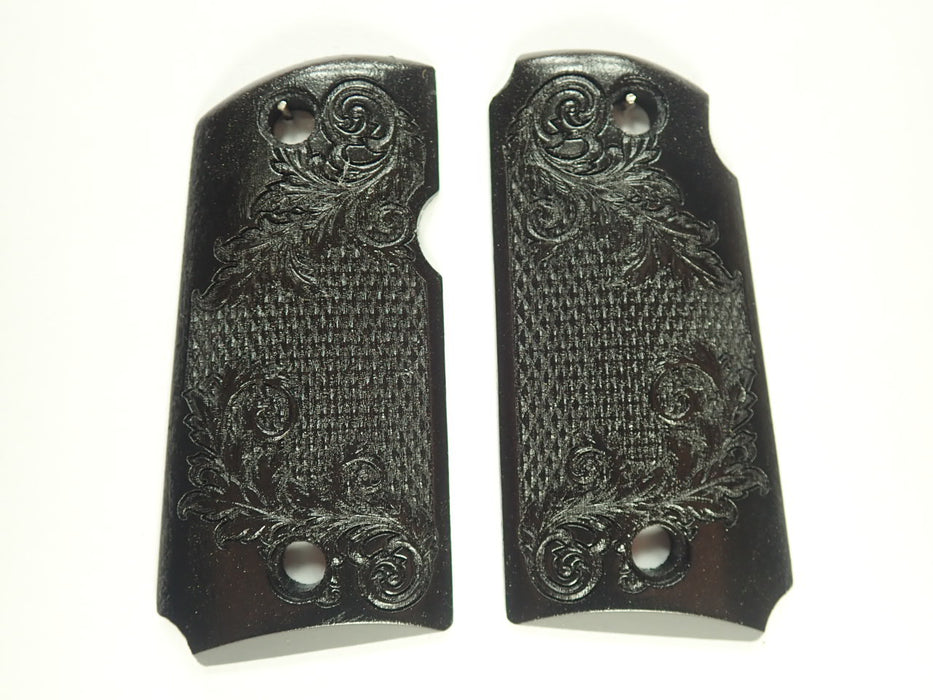 Ebony Floral Checkered Kimber Micro 9 Grips