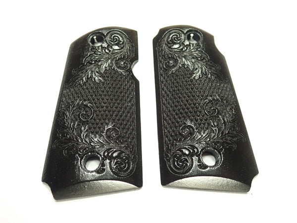 Ebony Floral Checkered Kimber Micro 9 Grips