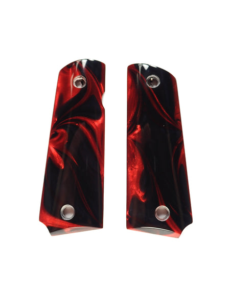 Red & Black Pearl Grips Compatible/Replacement for Browning 1911-22 1911-380 Grips