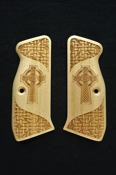Maple Celtic Cross CZ-75 Grips