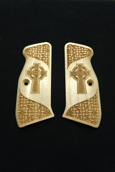 Maple Celtic Cross CZ-75 Grips