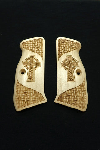Maple Celtic Cross CZ-75 Grips