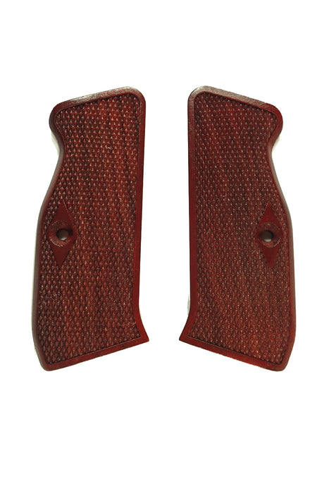 Rosewood Checkered CZ-75 Grips