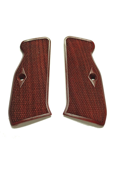 Rosewood Checkered CZ-75 Grips
