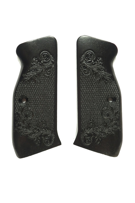 Ebony Floral Checkered CZ-75 Grips X