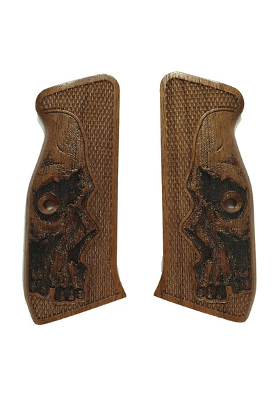 Walnut Skull CZ-75 Grips