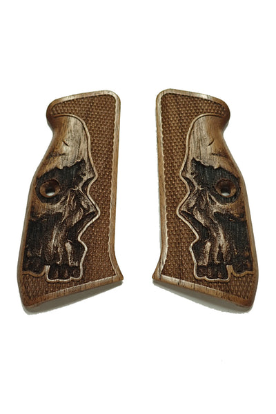Walnut Skull CZ-75 Grips