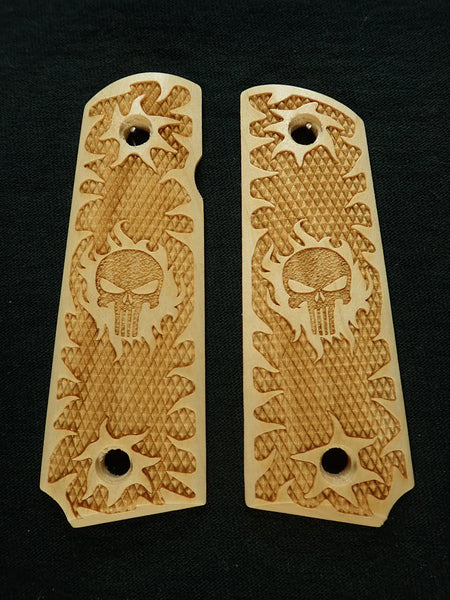 --Maple Punisher Checkered Grips Compatible/Replacement for Browning 1911-22 1911-380 Grips #1