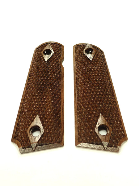 Walnut Double Diamond Checkered Grips Compatible/Replacement for Browning 1911-22 1911-380 Grips