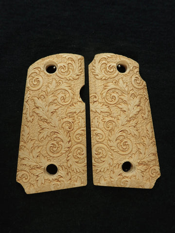 Maple Floral Scroll Kimber Micro 9 Grips