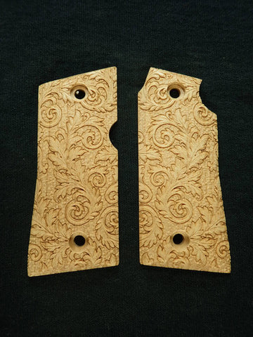 --Maple Floral Scroll Colt Mustang Pocketlite Grips