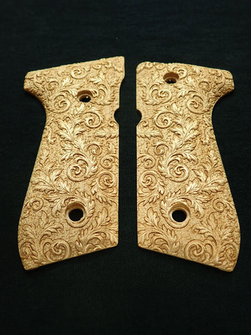 --Maple Floral Scroll Beretta 92fs Grips