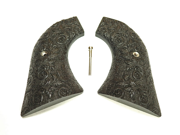 Ebony Floral Engraved Ruger Vaquero/Blackhawk/Wrangler Grips Textured