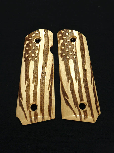 Maple American Flag 1911 Grips (Compact) X