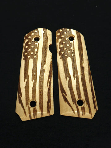 --Maple American Flag 1911 Grips (Compact)