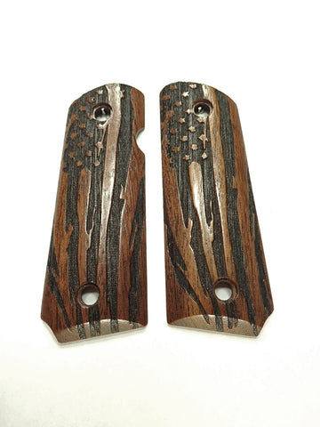 Walnut American Flag1911 Grips (Compact)