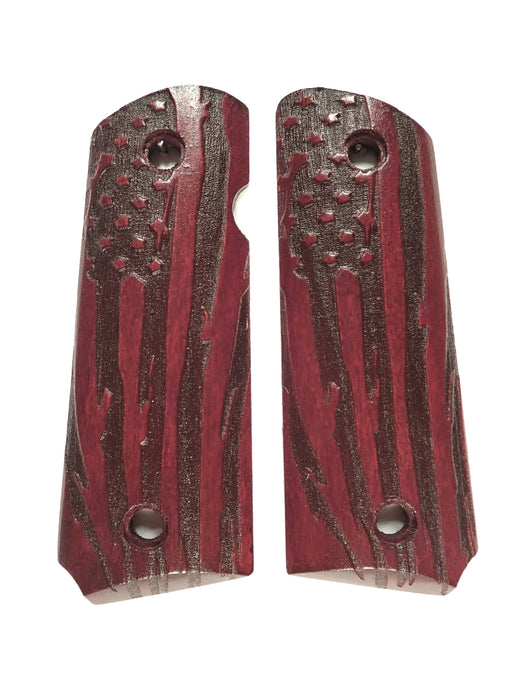 Rosewood American Flag 1911 Grips (Compact)