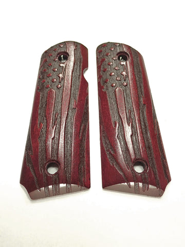 Rosewood American Flag 1911 Grips (Compact)