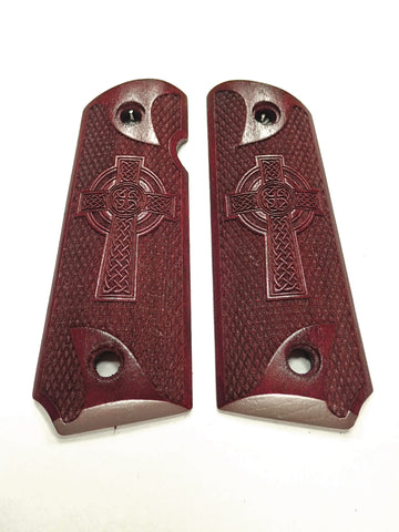 --Rosewood Celtic Cross 1911 Grips (Compact)#1