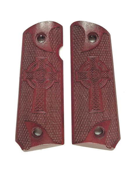 --Rosewood Celtic Cross 1911 Grips (Compact)#1