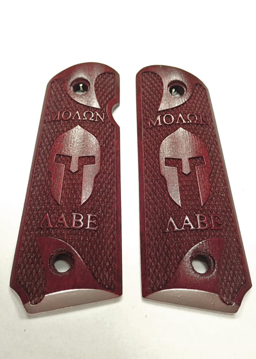 Rosewood Molon Labe Saprtan #1 1911 Grips (Compact) X