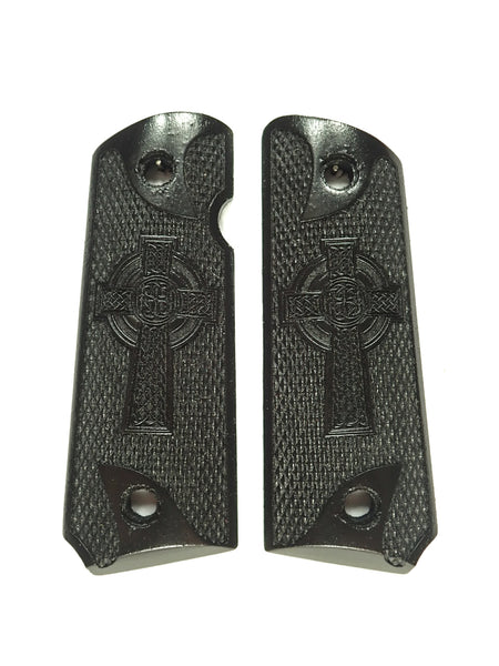 Ebony Celtic Cross #1 1911 Grips (Compact) X