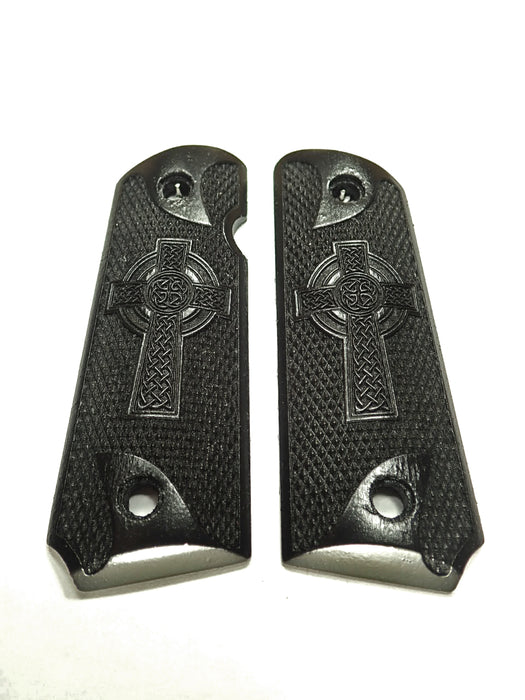 Ebony Celtic Cross #1 1911 Grips (Compact) X