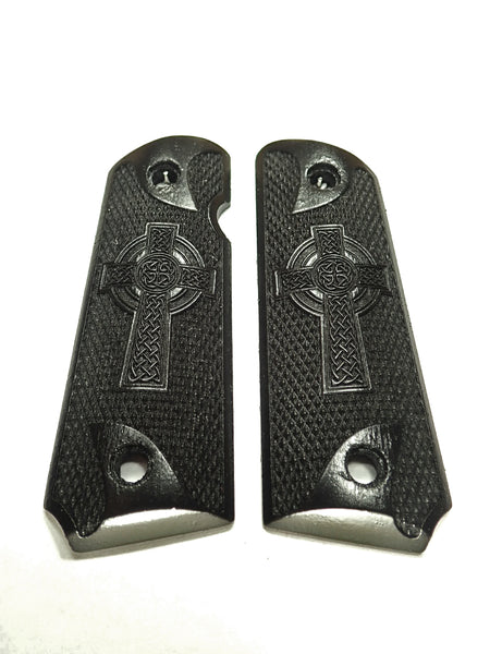 Ebony Celtic Cross #1 1911 Grips (Compact) X