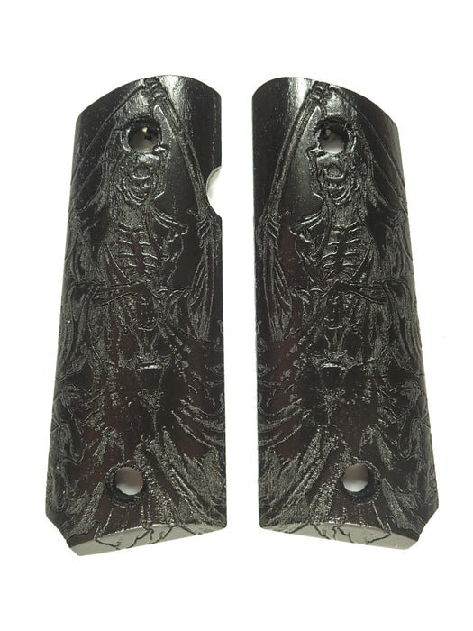 Ebony Grim Reaper 1911 Grips (Compact) X