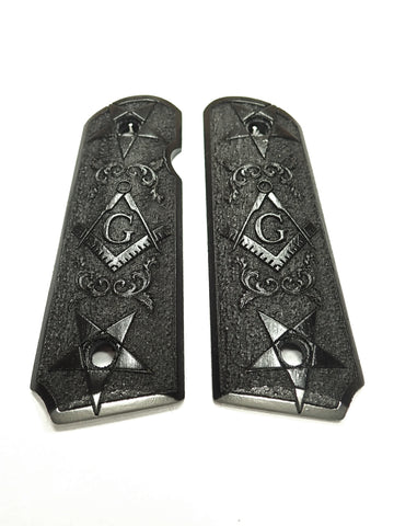--Ebony Masonic 1911 Grips (Compact)