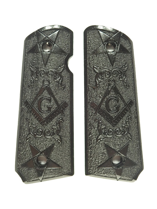 Ebony Masonic 1911 Grips (Compact) X