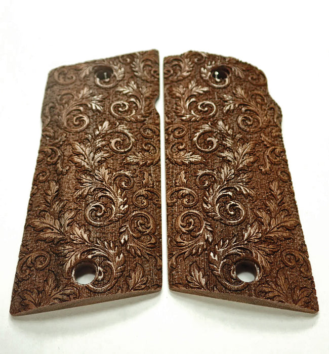 Walnut Floral Scroll Compact Coonan .357 Grips X